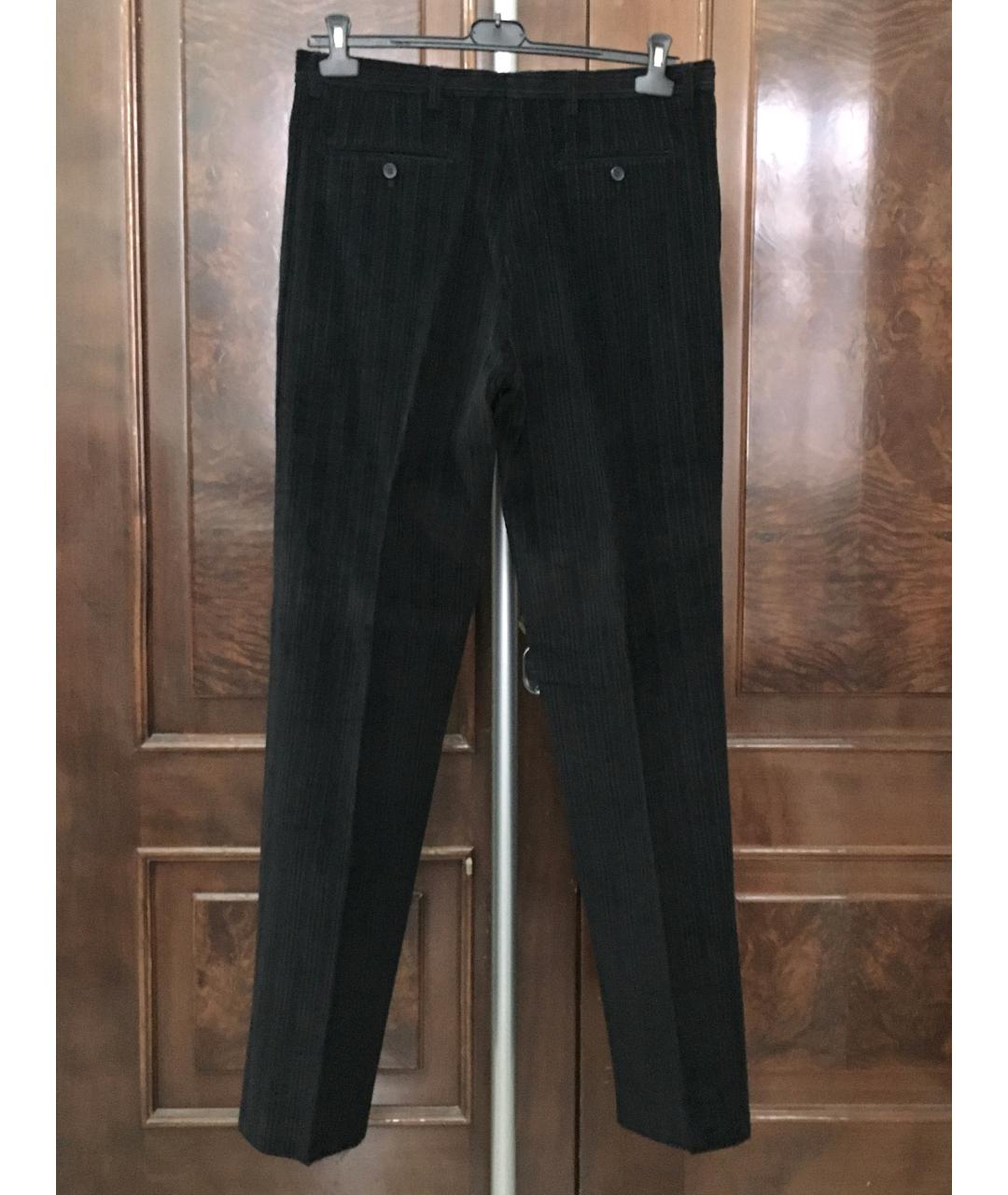 BILANCIONI Черные велюровые повседневные брюки, фото 2