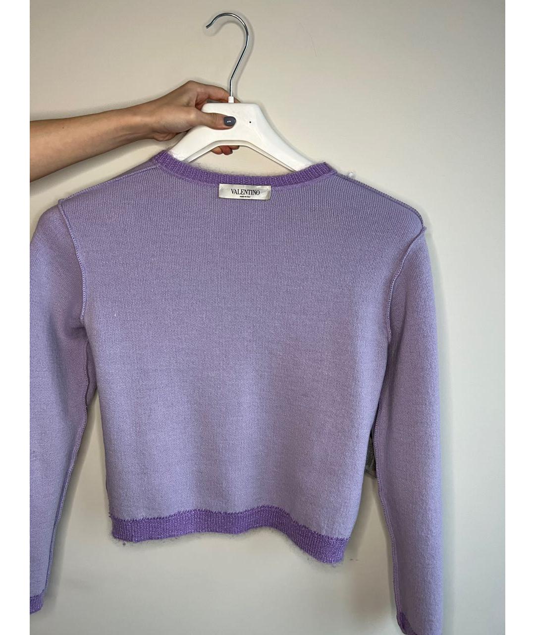 VALENTINO Фиолетовый шерстяной джемпер / свитер, фото 3