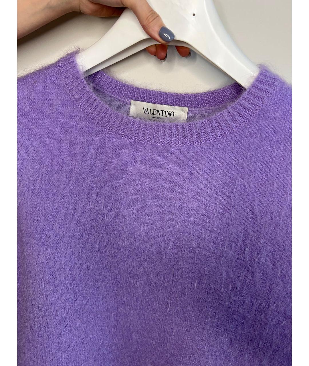 VALENTINO Фиолетовый шерстяной джемпер / свитер, фото 4