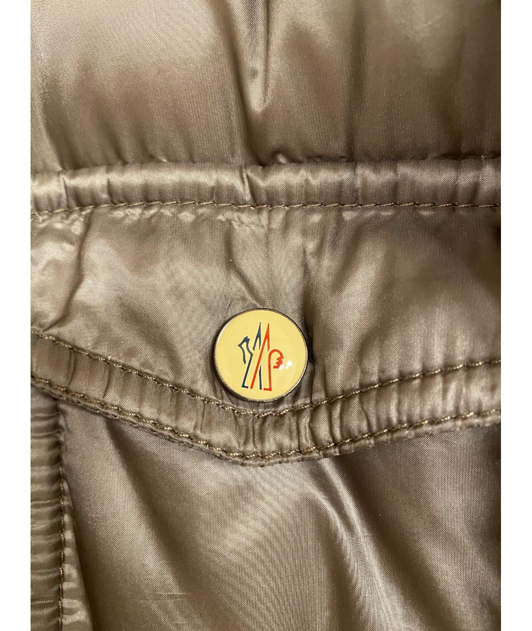MONCLER Коричневая полиэстеровая куртка, фото 6