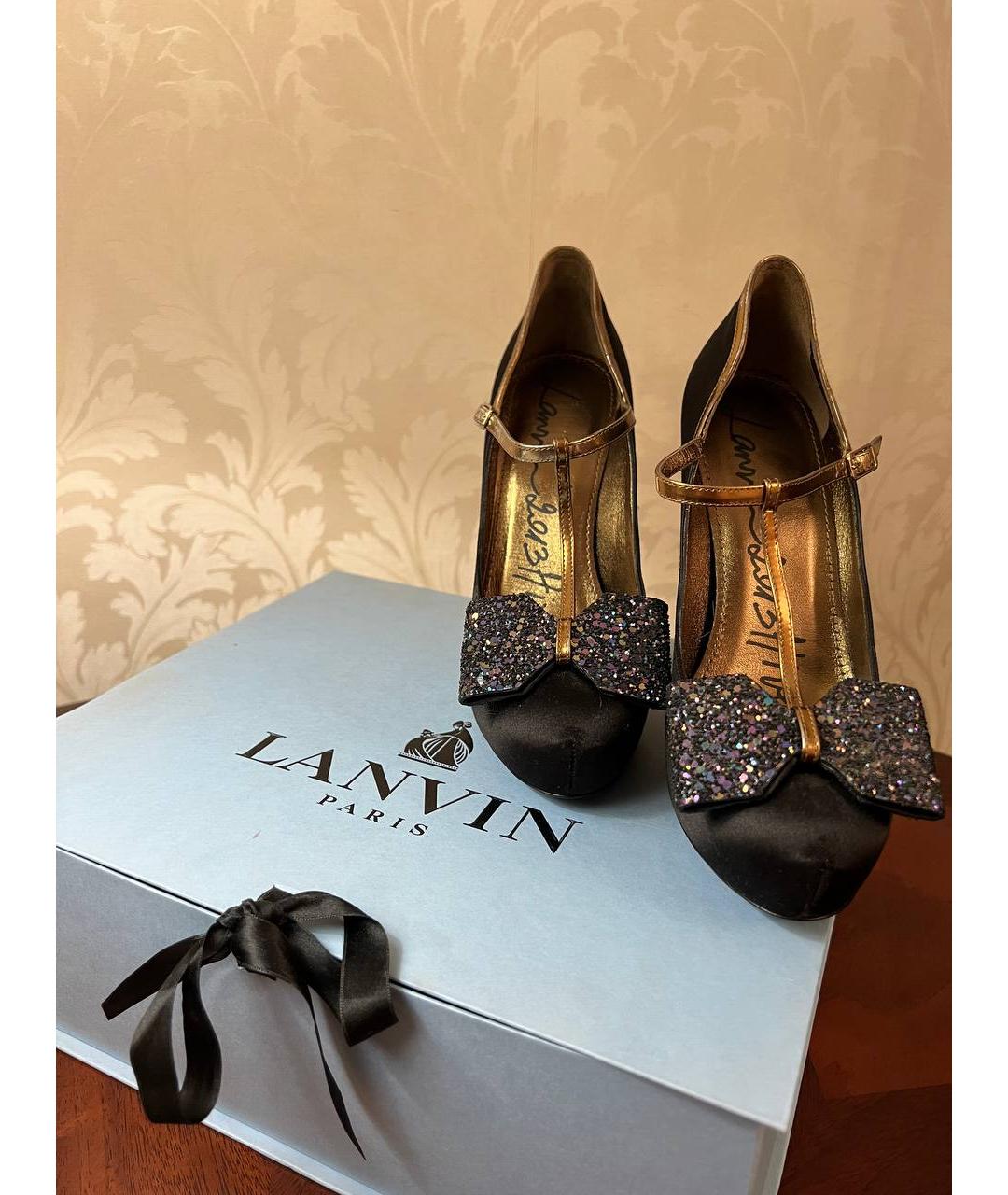 LANVIN Черные кожаные туфли, фото 8