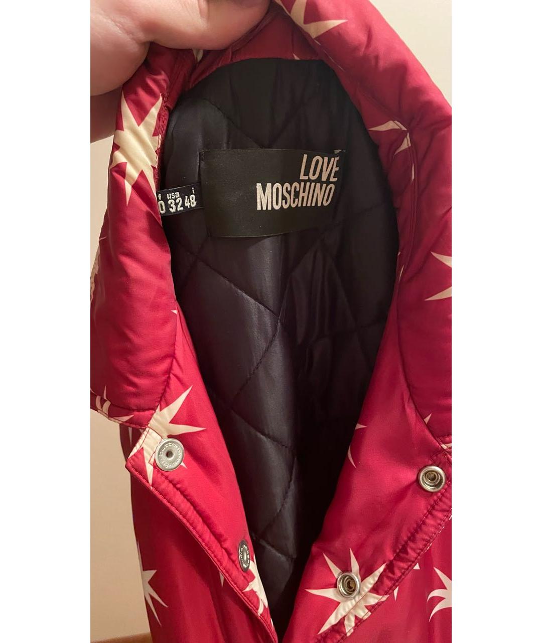 LOVE MOSCHINO Красная полиэстеровая куртка, фото 3