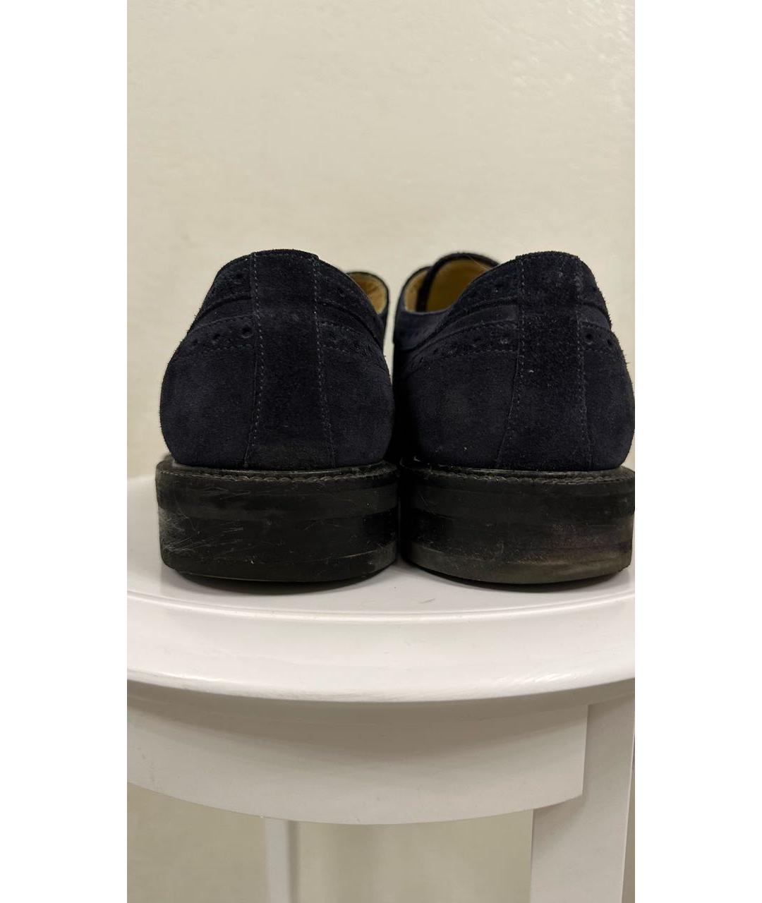ERMENEGILDO ZEGNA Темно-синие замшевые туфли, фото 4