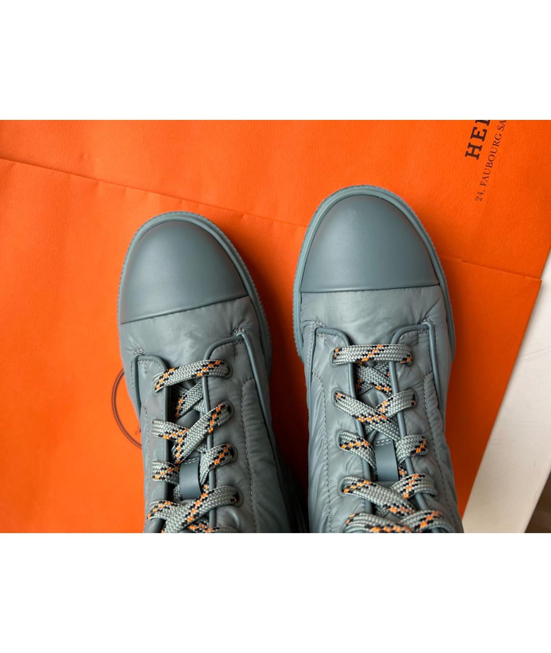 HERMES PRE-OWNED Голубые текстильные ботинки, фото 3