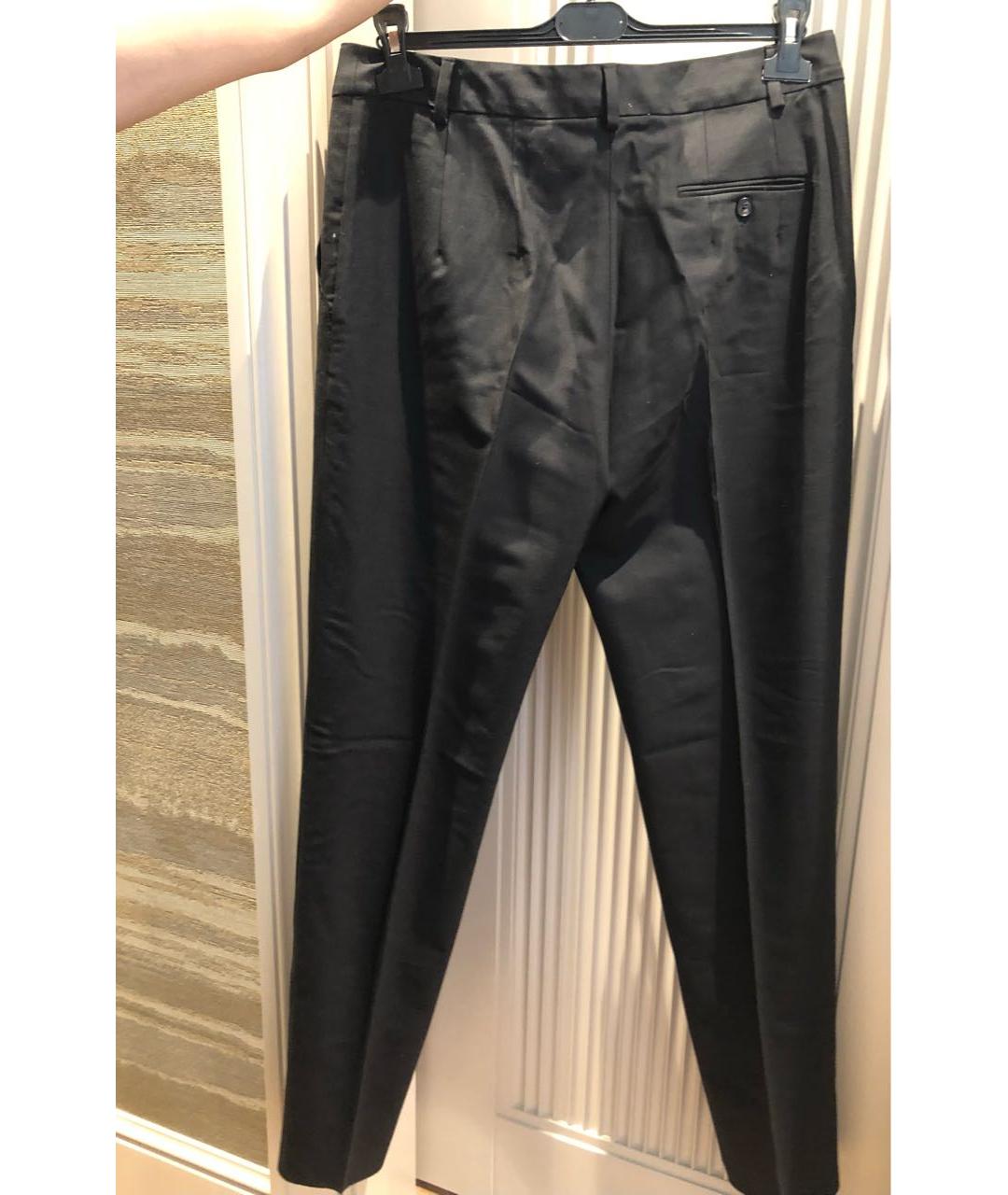 MAX MARA Черные шерстяные прямые брюки, фото 2