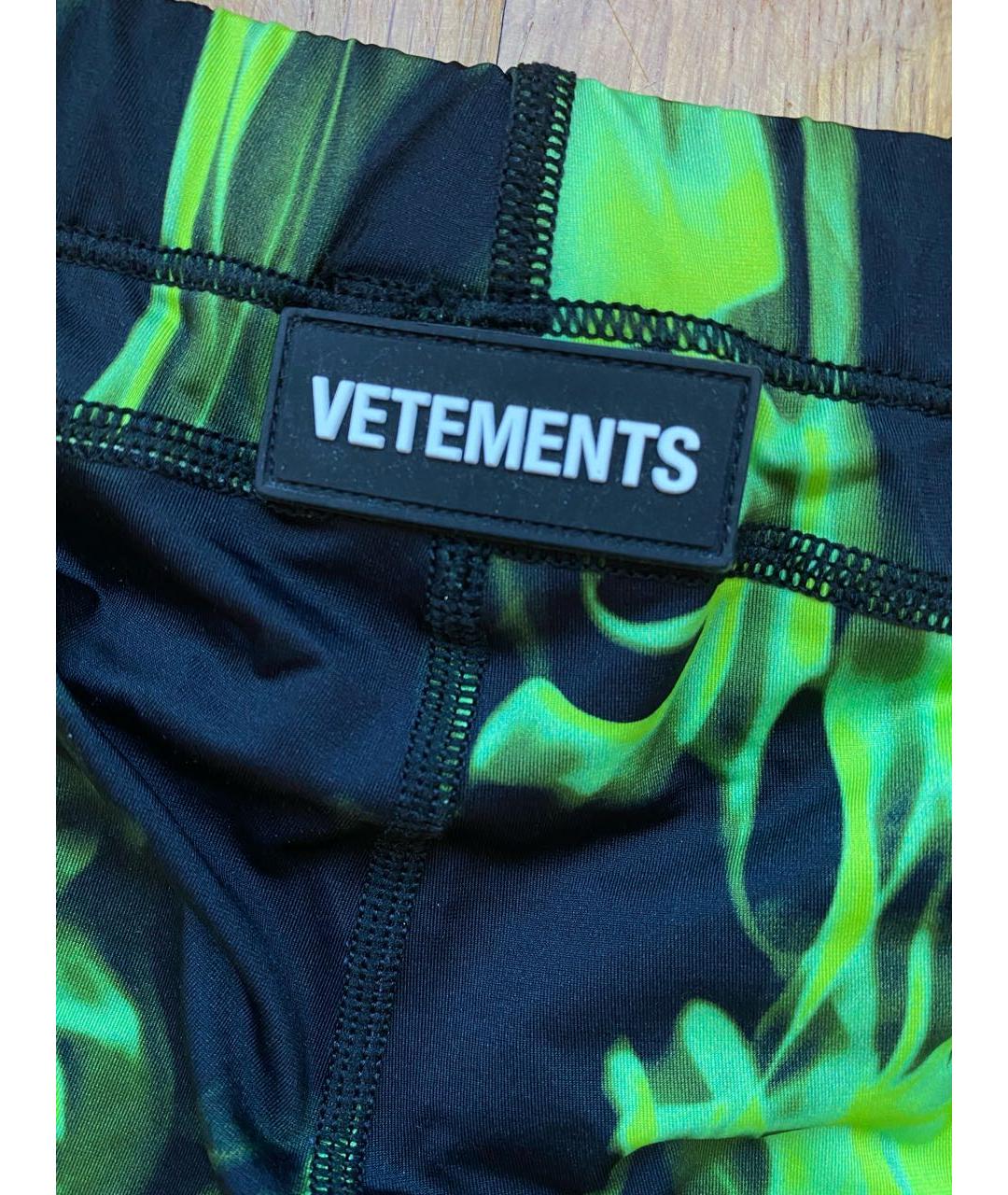 VETEMENTS Зеленые полиуретановые леггинсы и велосипедки, фото 3