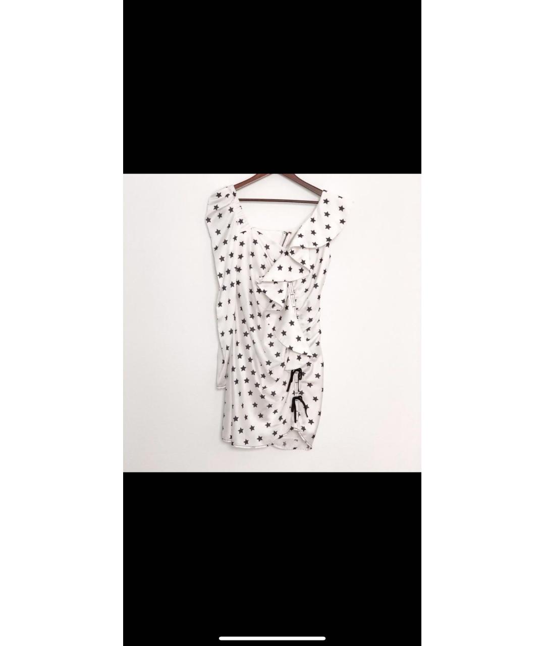 SELF-PORTRAIT Белое шелковое коктейльное платье, фото 2