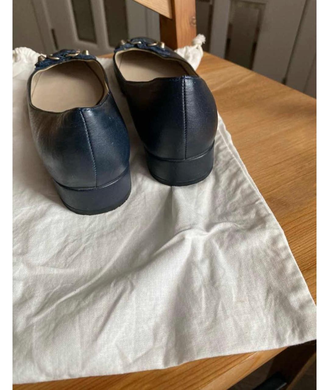 BALENCIAGA Темно-синие кожаные туфли, фото 4