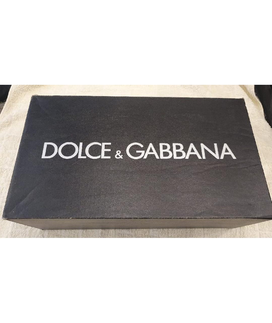 DOLCE & GABBANA VINTAGE Черные кожаные высокие кроссовки / кеды, фото 7