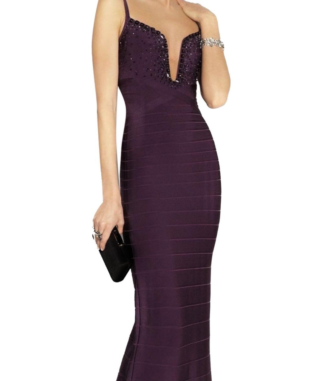 HERVE LEGER Фиолетовое вечернее платье, фото 7