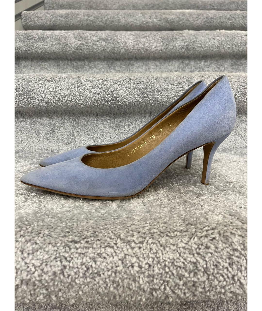 FERRAGAMO Голубые замшевые туфли, фото 2