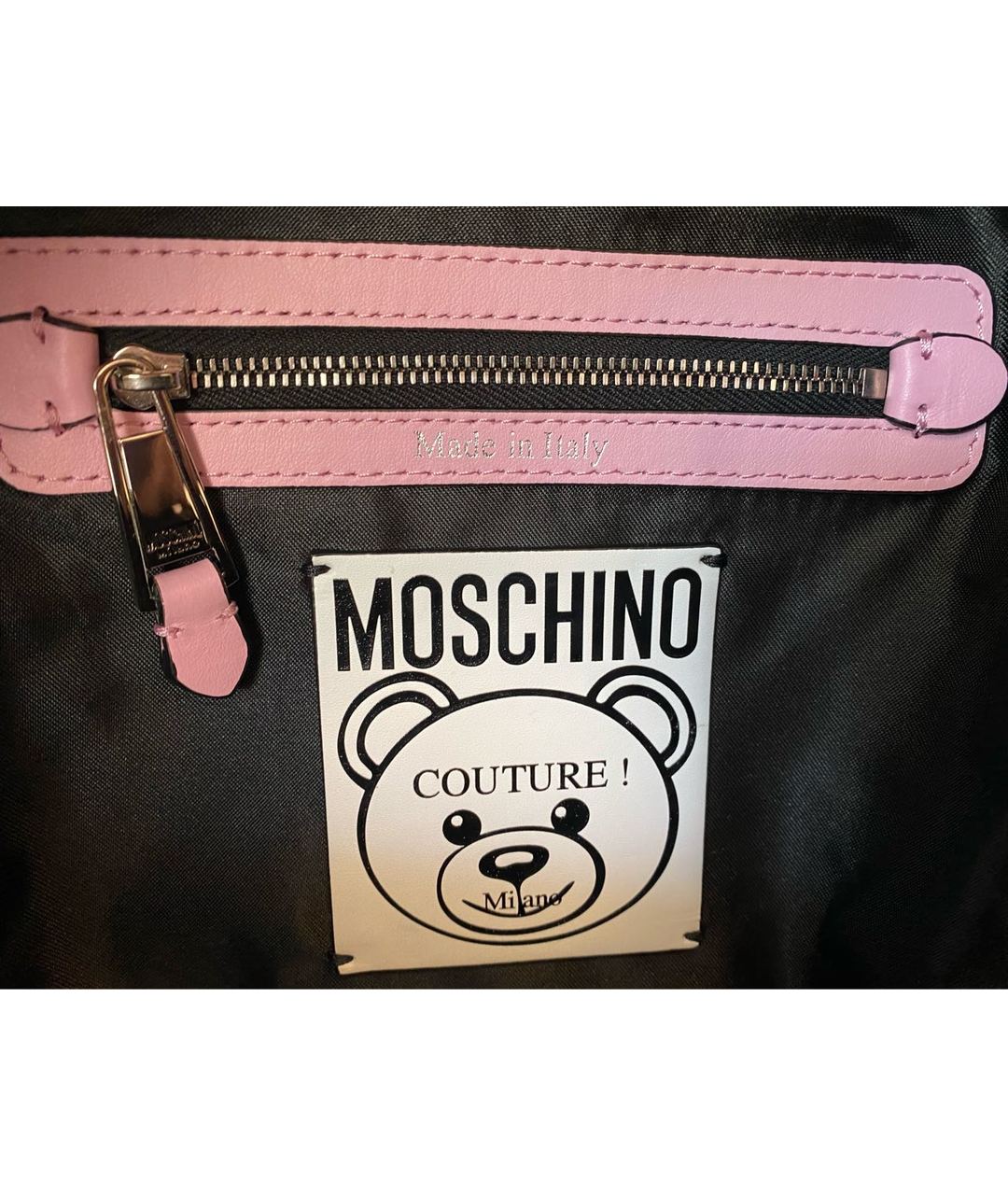MOSCHINO Розовый кожаный рюкзак, фото 4