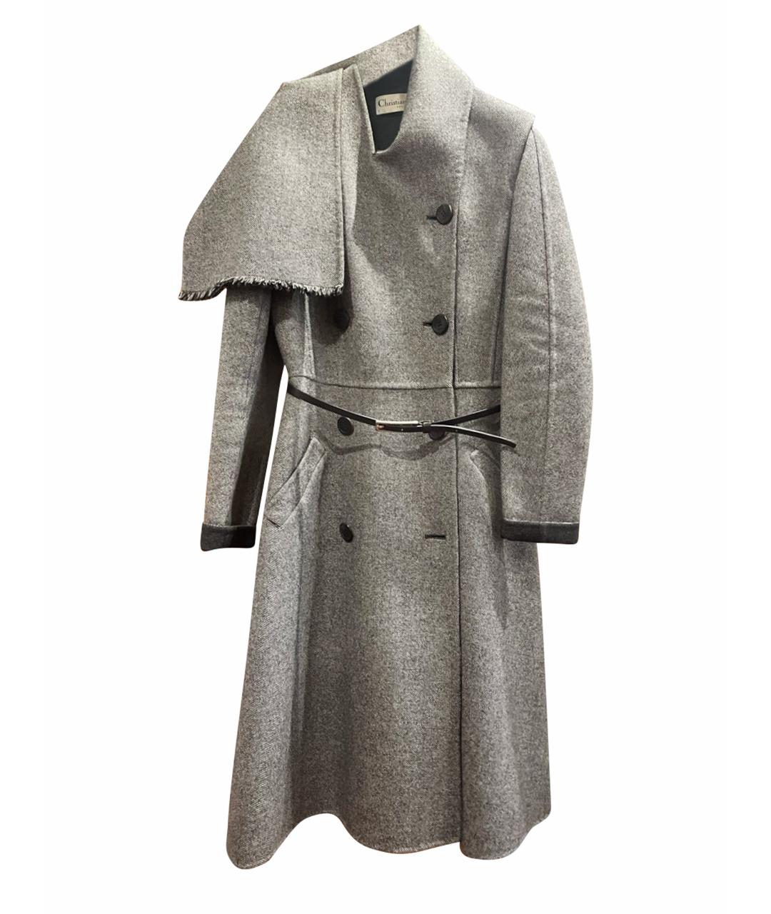 CHRISTIAN DIOR PRE-OWNED Антрацитовое шерстяное пальто, фото 1