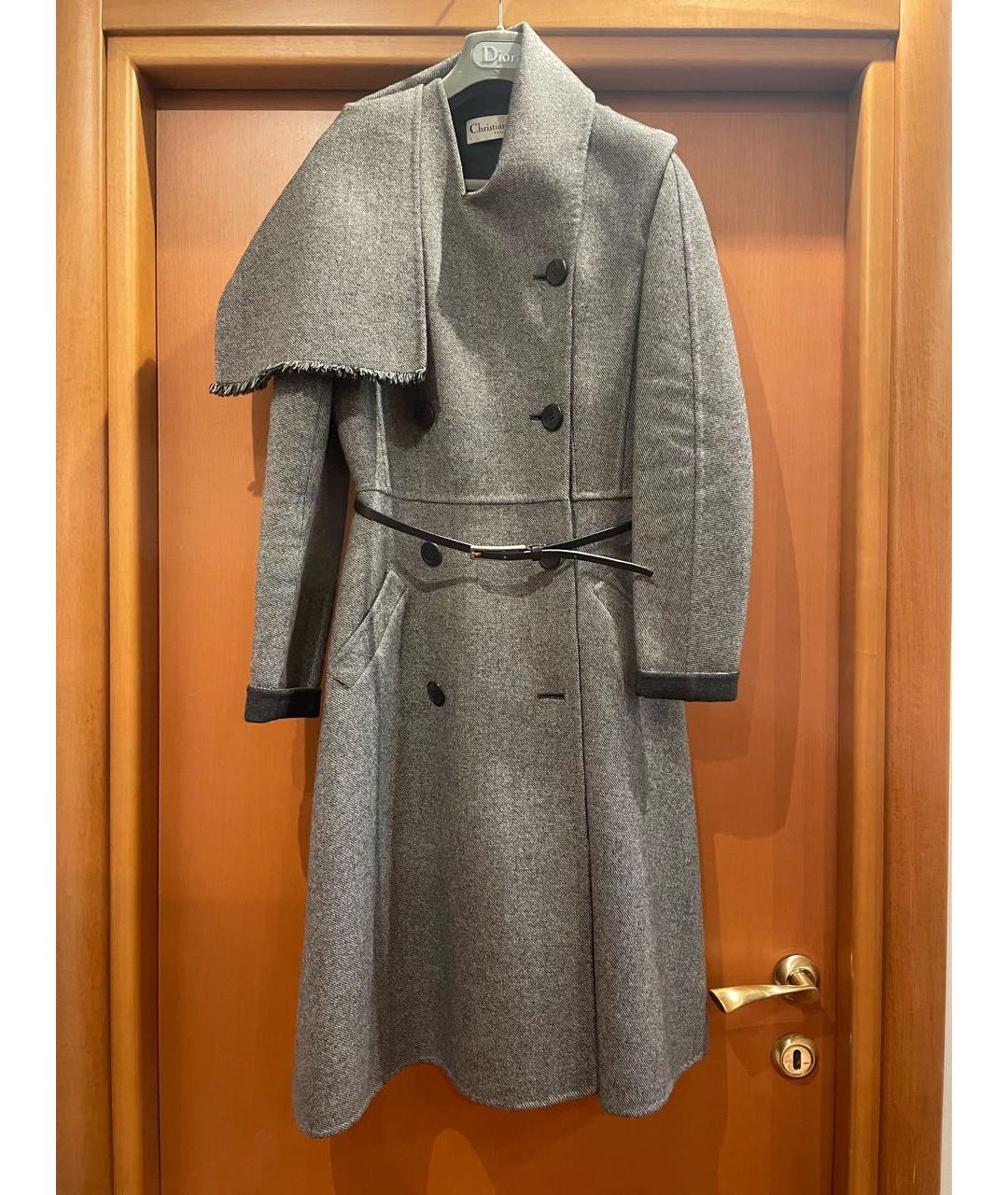 CHRISTIAN DIOR PRE-OWNED Антрацитовое шерстяное пальто, фото 8