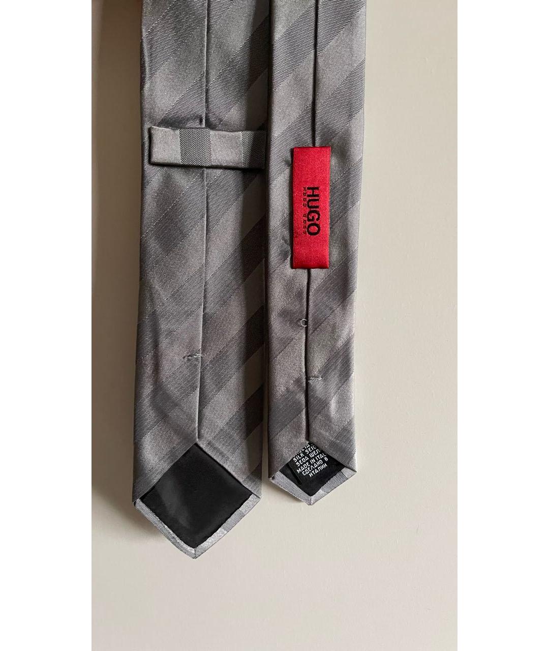 HUGO BOSS Антрацитовый шелковый галстук, фото 2