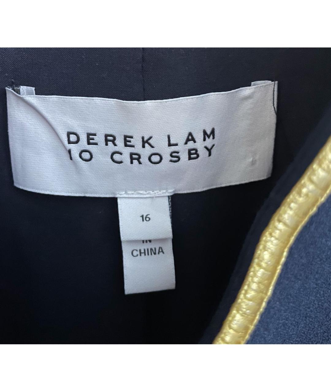 DEREK LAM 10 CROSBY Синий полиэстеровый жакет/пиджак, фото 3