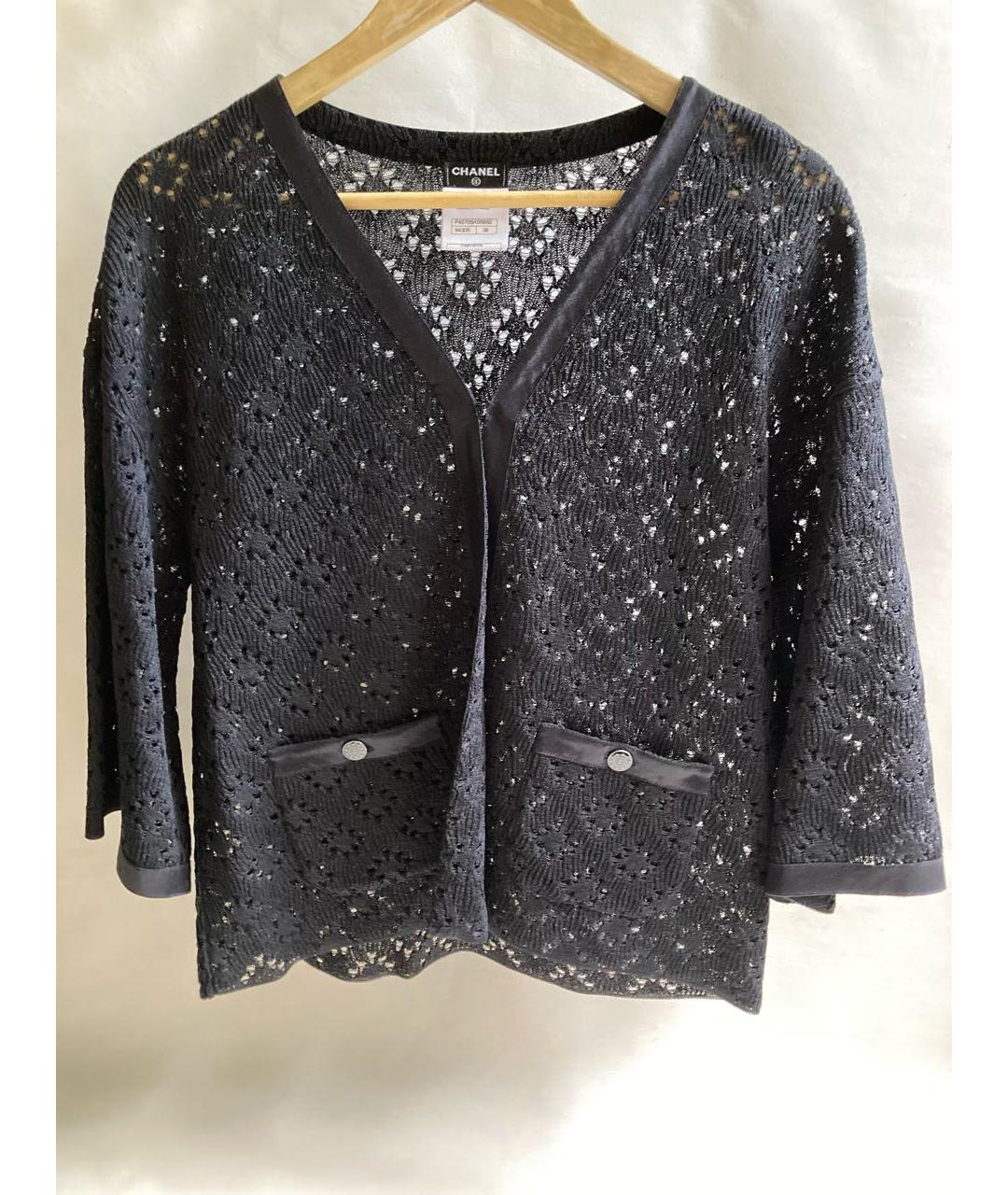 CHANEL PRE-OWNED Черный шелковый жакет/пиджак, фото 2