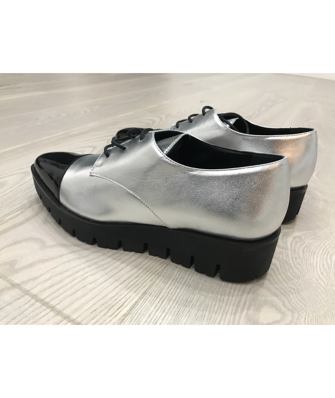 PINKO Серебряные кожаные ботинки, фото 3