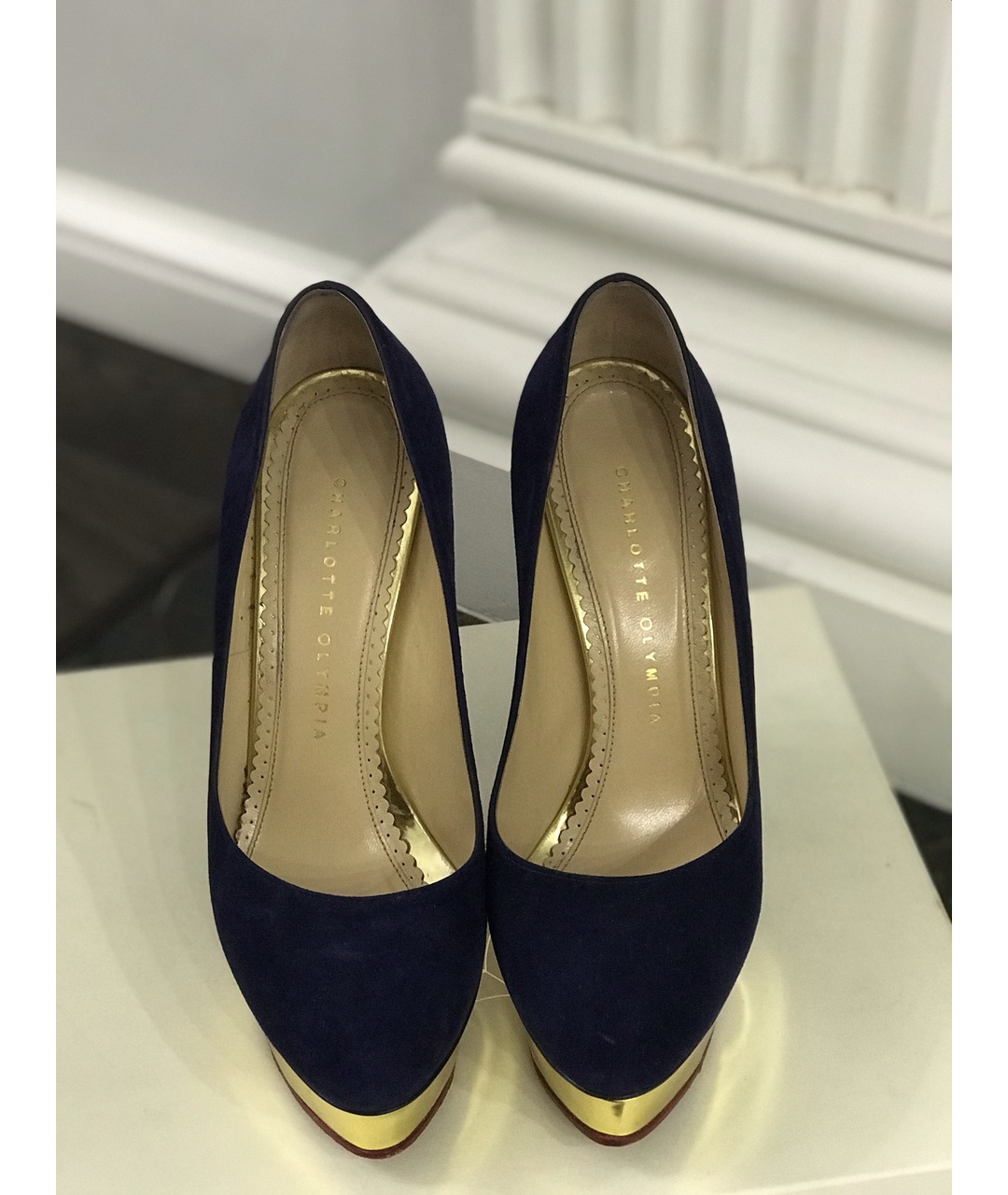 CHARLOTTE OLYMPIA Синие замшевые туфли, фото 2