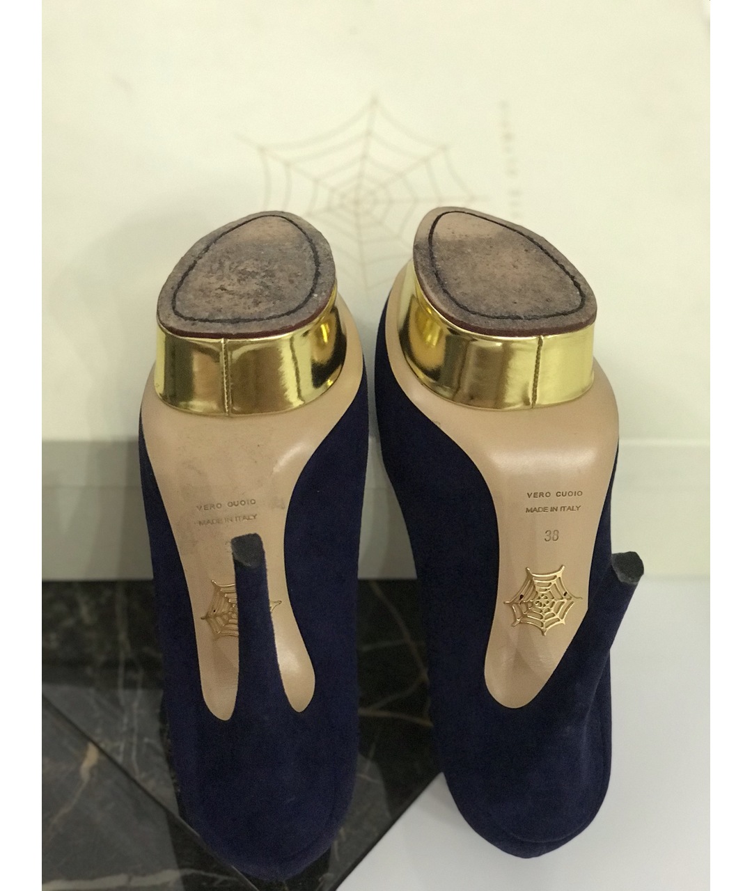 CHARLOTTE OLYMPIA Синие замшевые туфли, фото 3