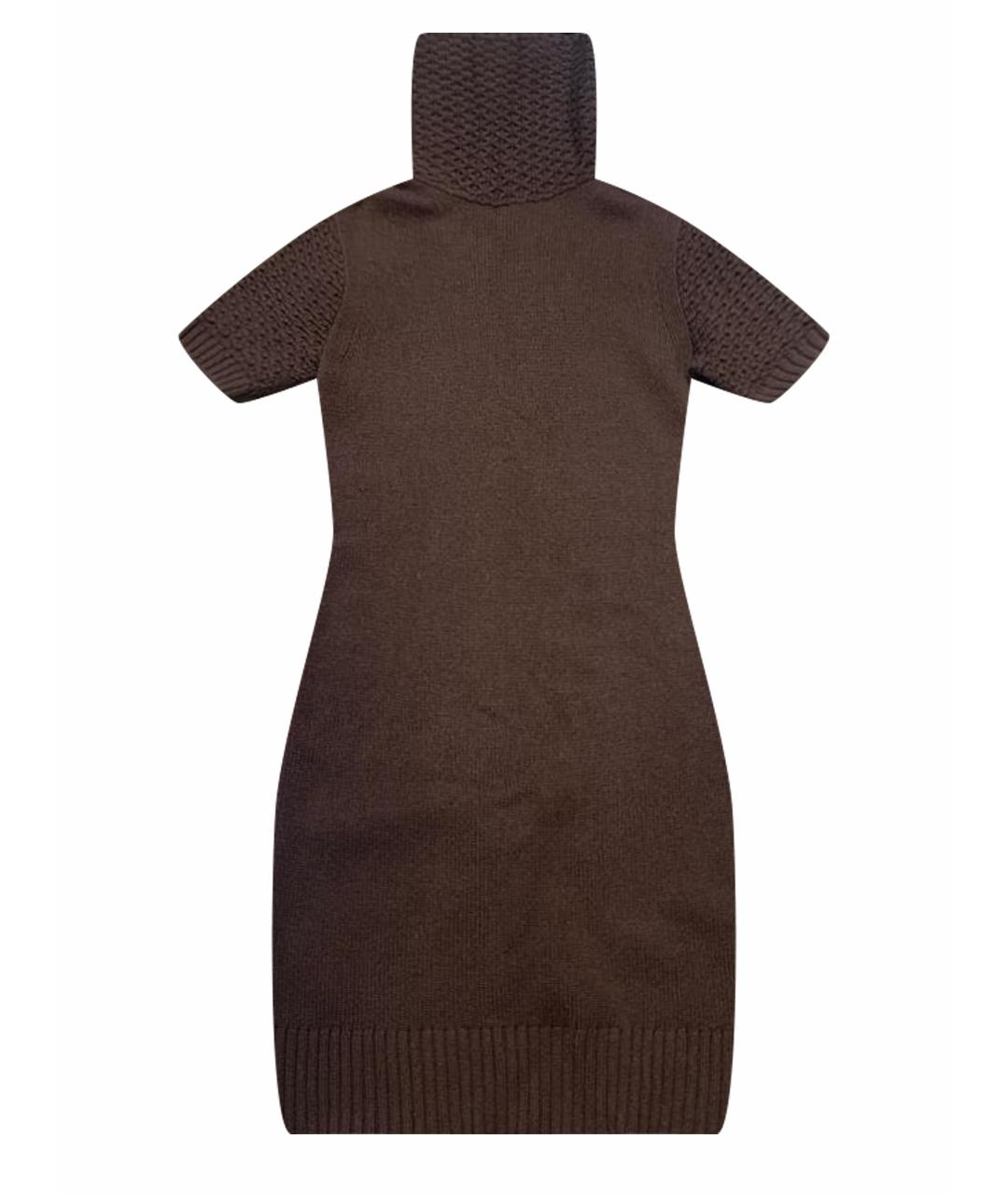 LORO PIANA Коричневое кашемировое повседневное платье, фото 1