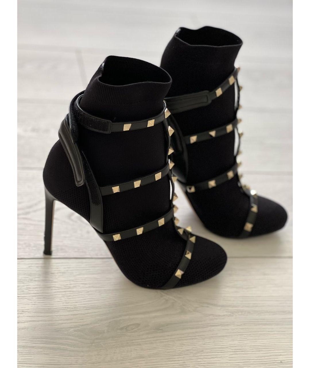 VALENTINO Черные текстильные ботильоны, фото 3