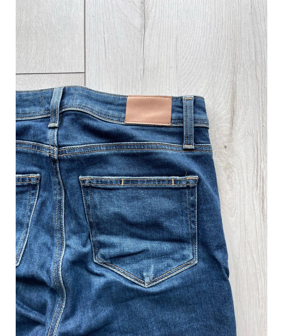 PAIGE Синие хлопко-полиэстеровые джинсы слим, фото 4