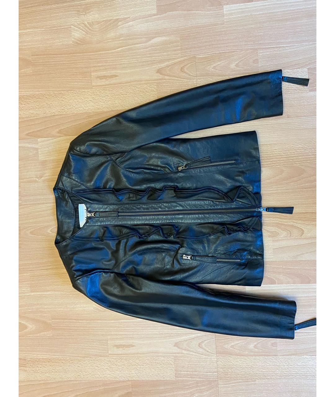 BLUGIRL Черная кожаная куртка, фото 2