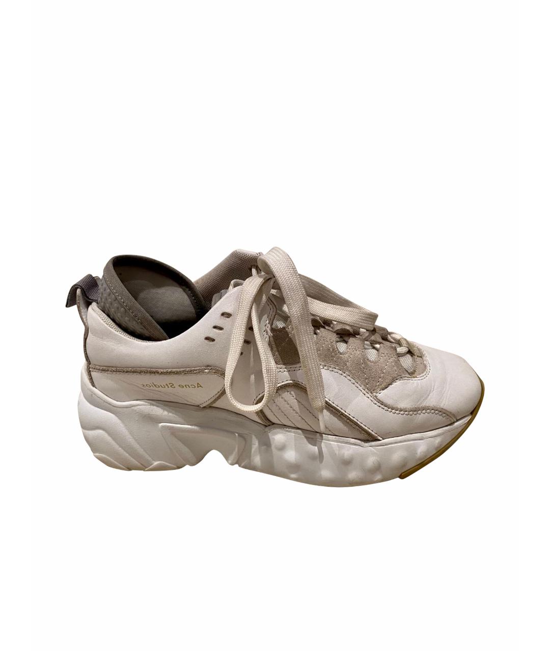 ACNE STUDIOS Белые кожаные кроссовки, фото 1