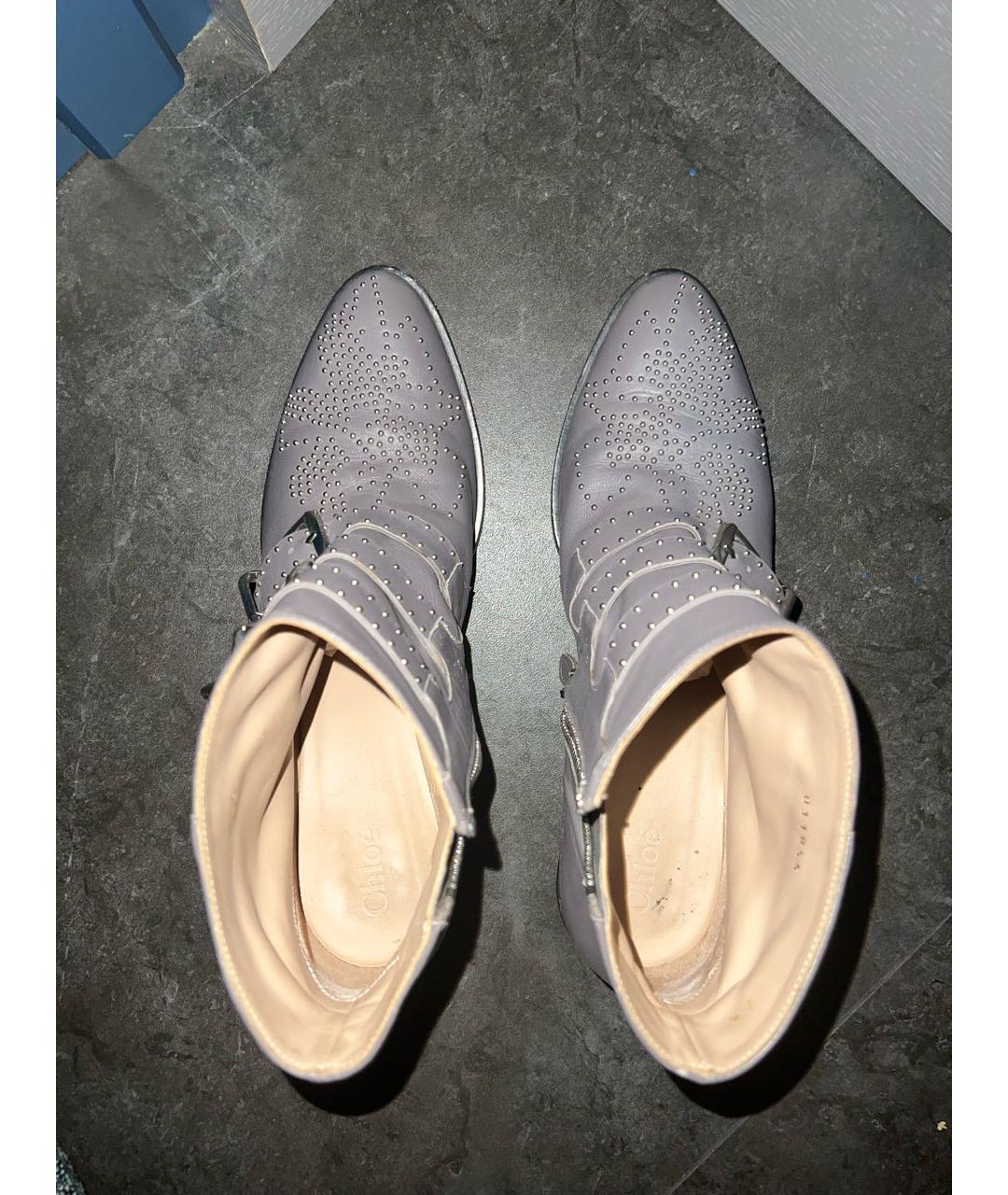 CHLOE Фиолетовые кожаные ботинки, фото 3