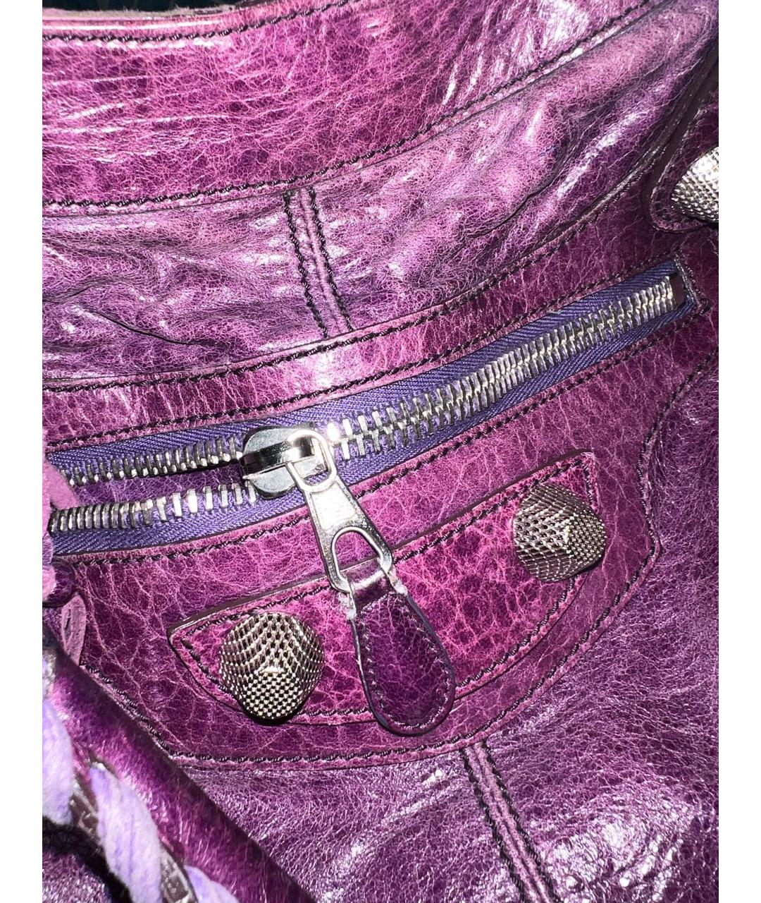 BALENCIAGA Фиолетовая кожаная сумка с короткими ручками, фото 5