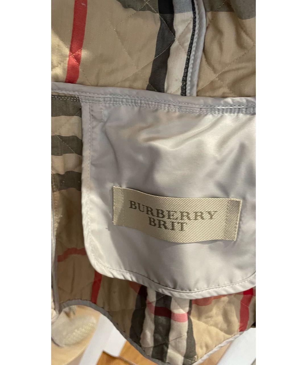 BURBERRY Бежевая полиамидовая куртка, фото 4