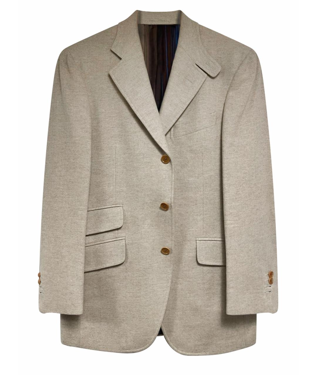 ETRO Бежевый кашемировый пиджак, фото 1