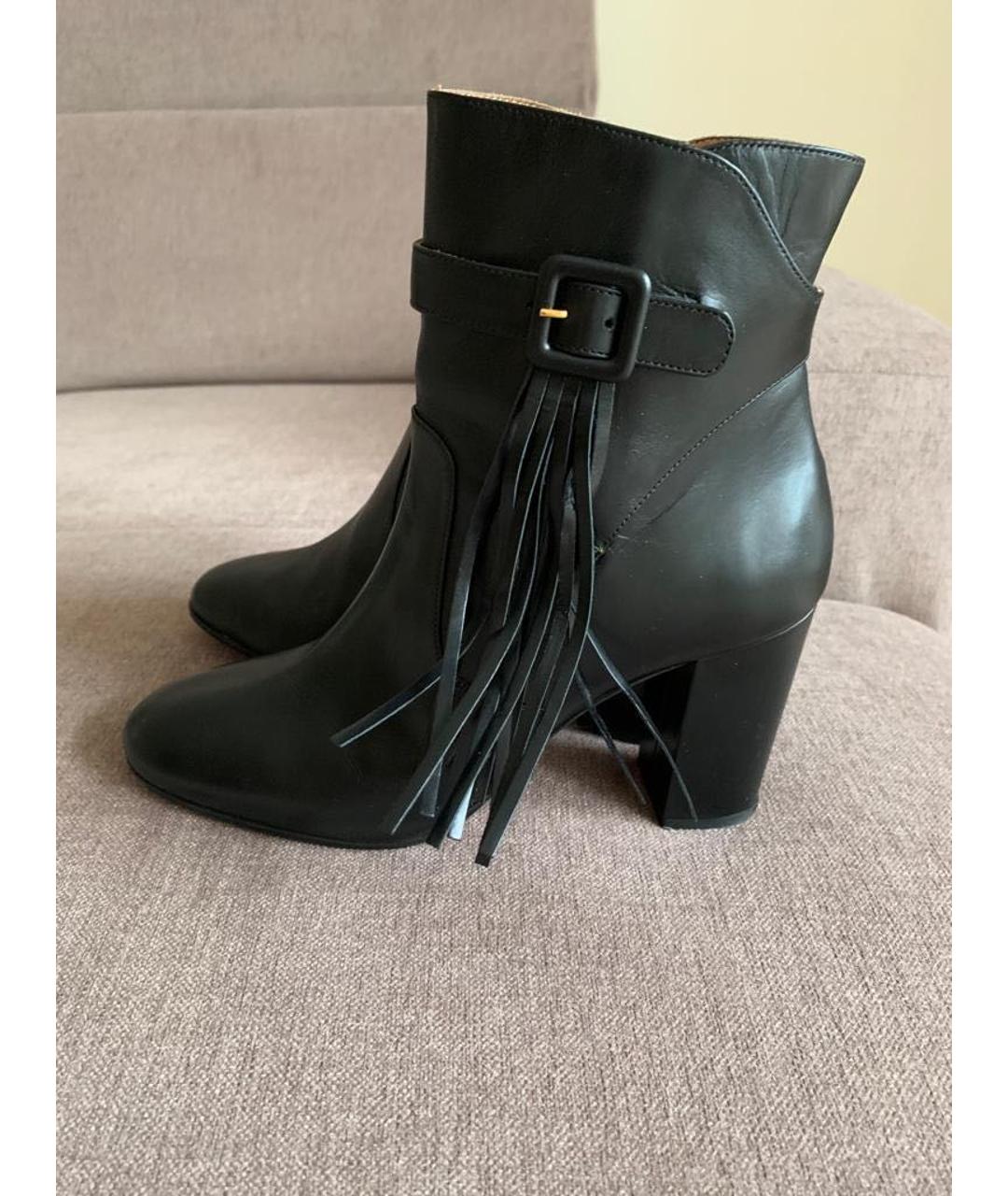 AQUAZZURA Черные кожаные ботильоны, фото 5