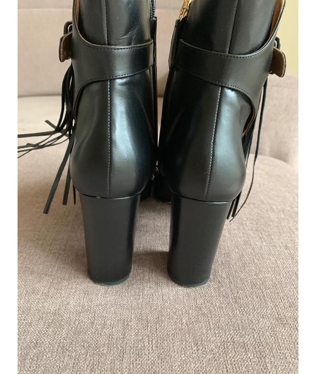 AQUAZZURA Черные кожаные ботильоны, фото 3