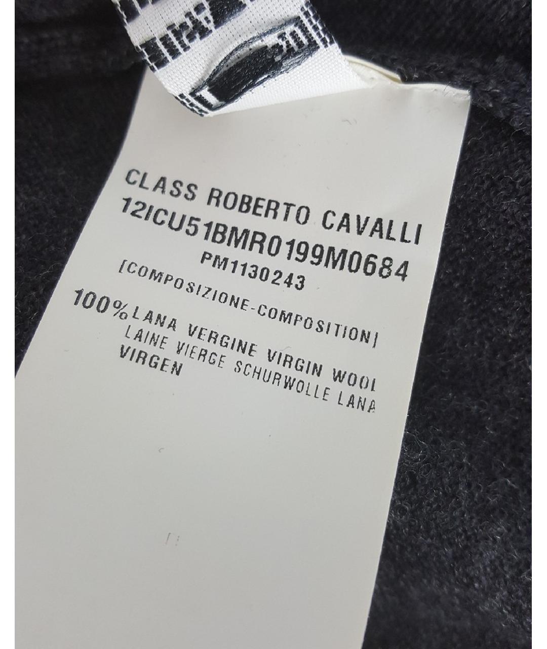 CAVALLI CLASS Антрацитовый шерстяной джемпер / свитер, фото 4