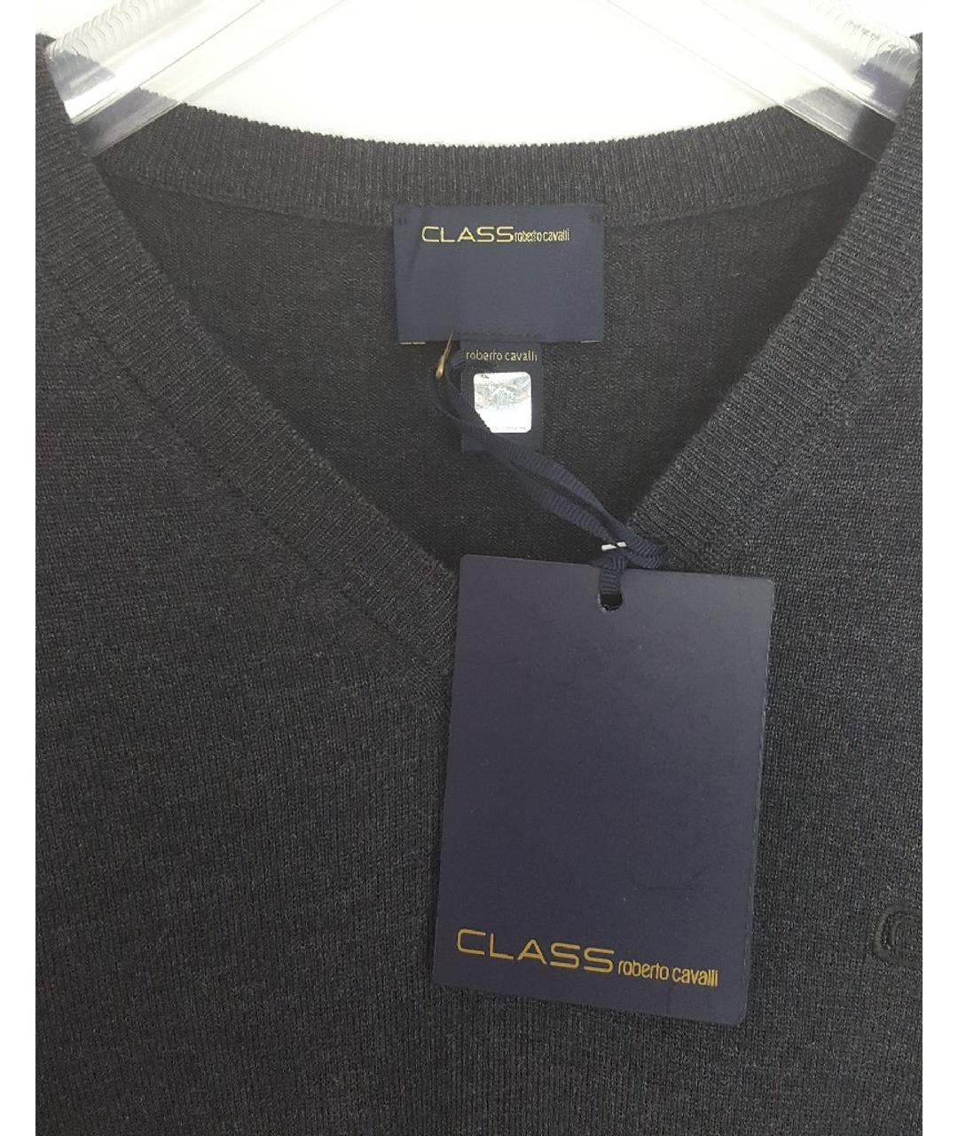 CAVALLI CLASS Антрацитовый шерстяной джемпер / свитер, фото 7