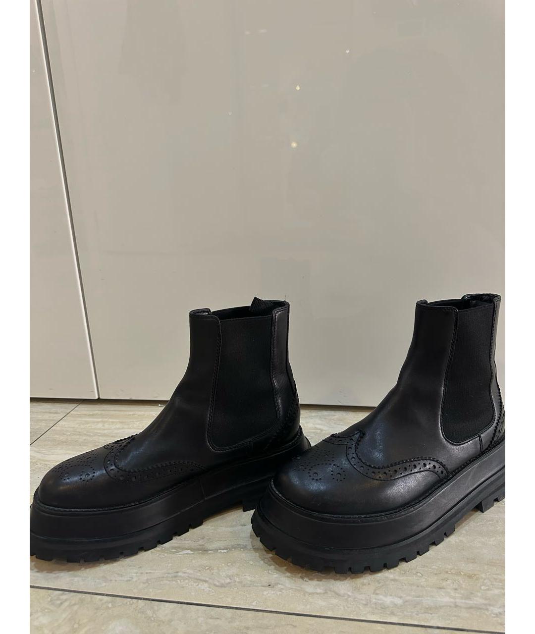 BURBERRY Черные кожаные ботинки, фото 3