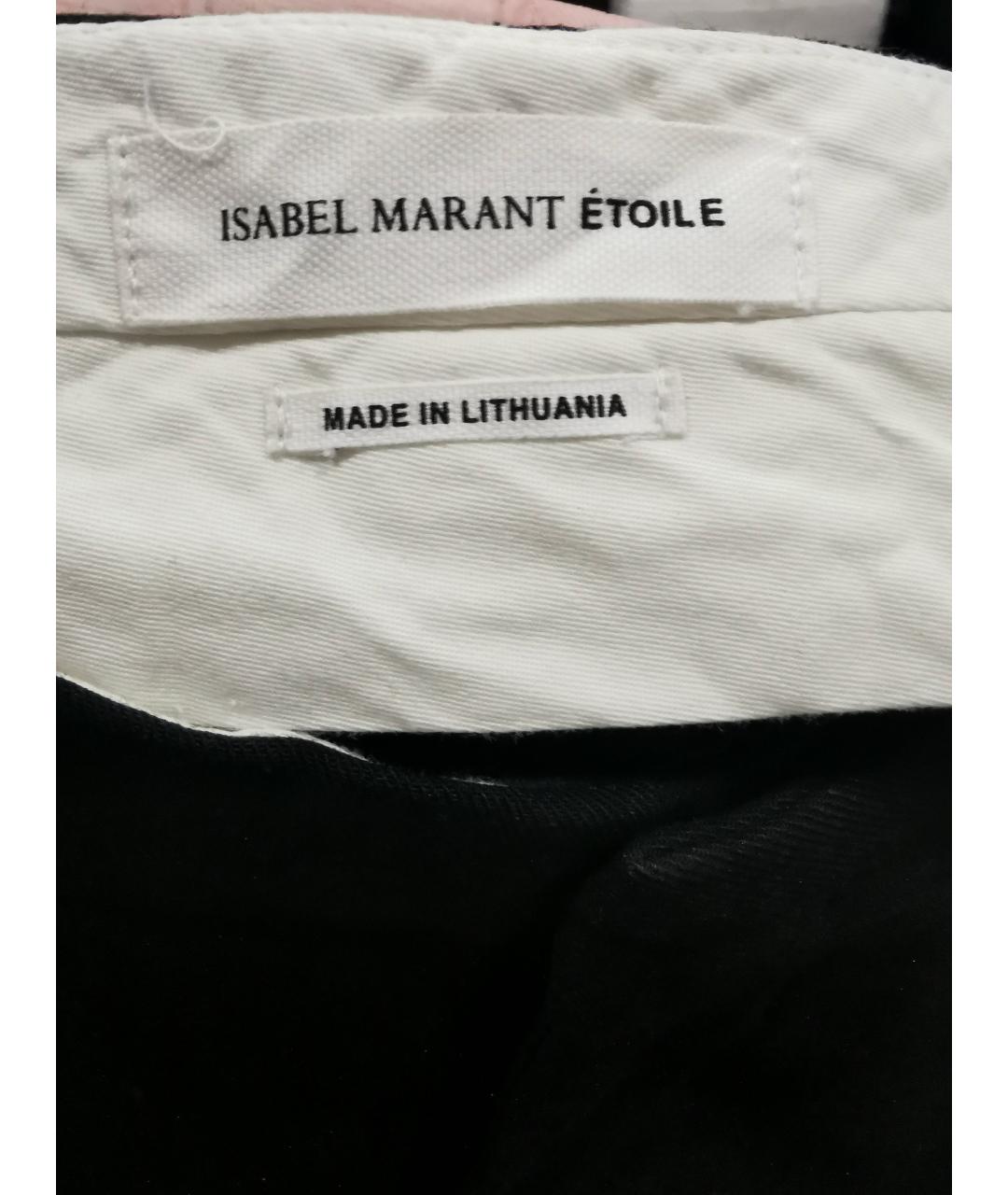 ISABEL MARANT ETOILE Черные шерстяные прямые брюки, фото 3