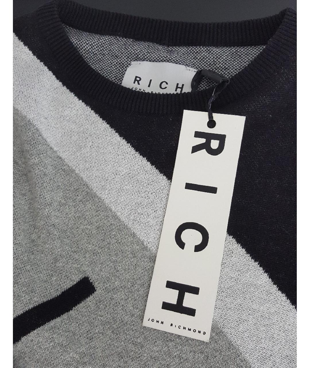JOHN RICHMOND Серый хлопковый джемпер / свитер, фото 5