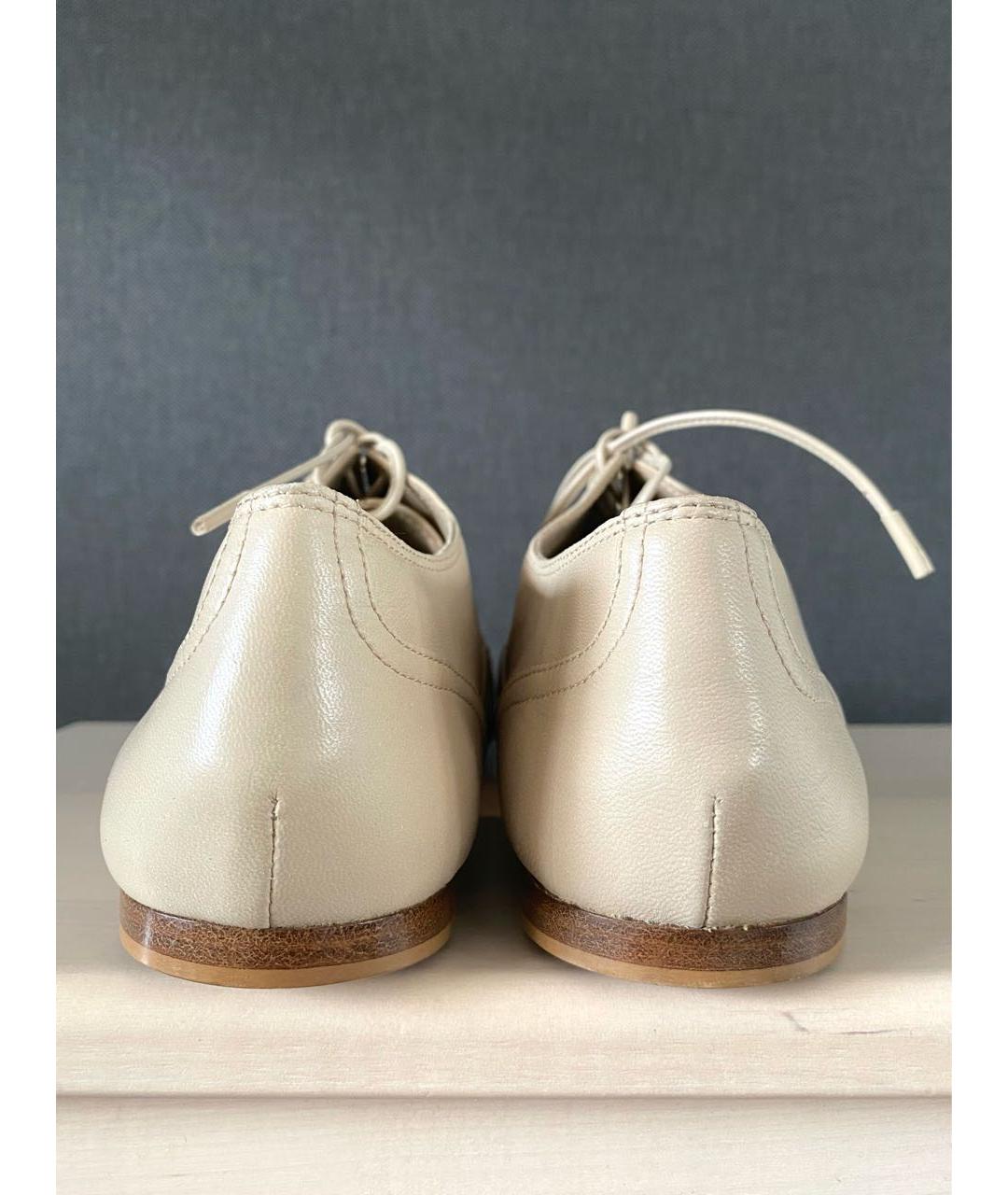 GIANVITO ROSSI Бежевые кожаные брогги и оксфорды, фото 4