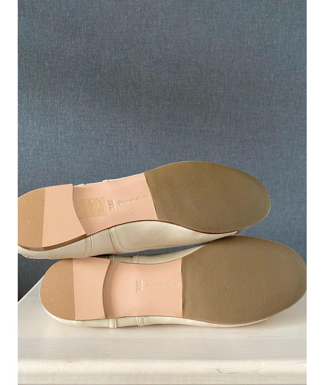 GIANVITO ROSSI Бежевые кожаные брогги и оксфорды, фото 6