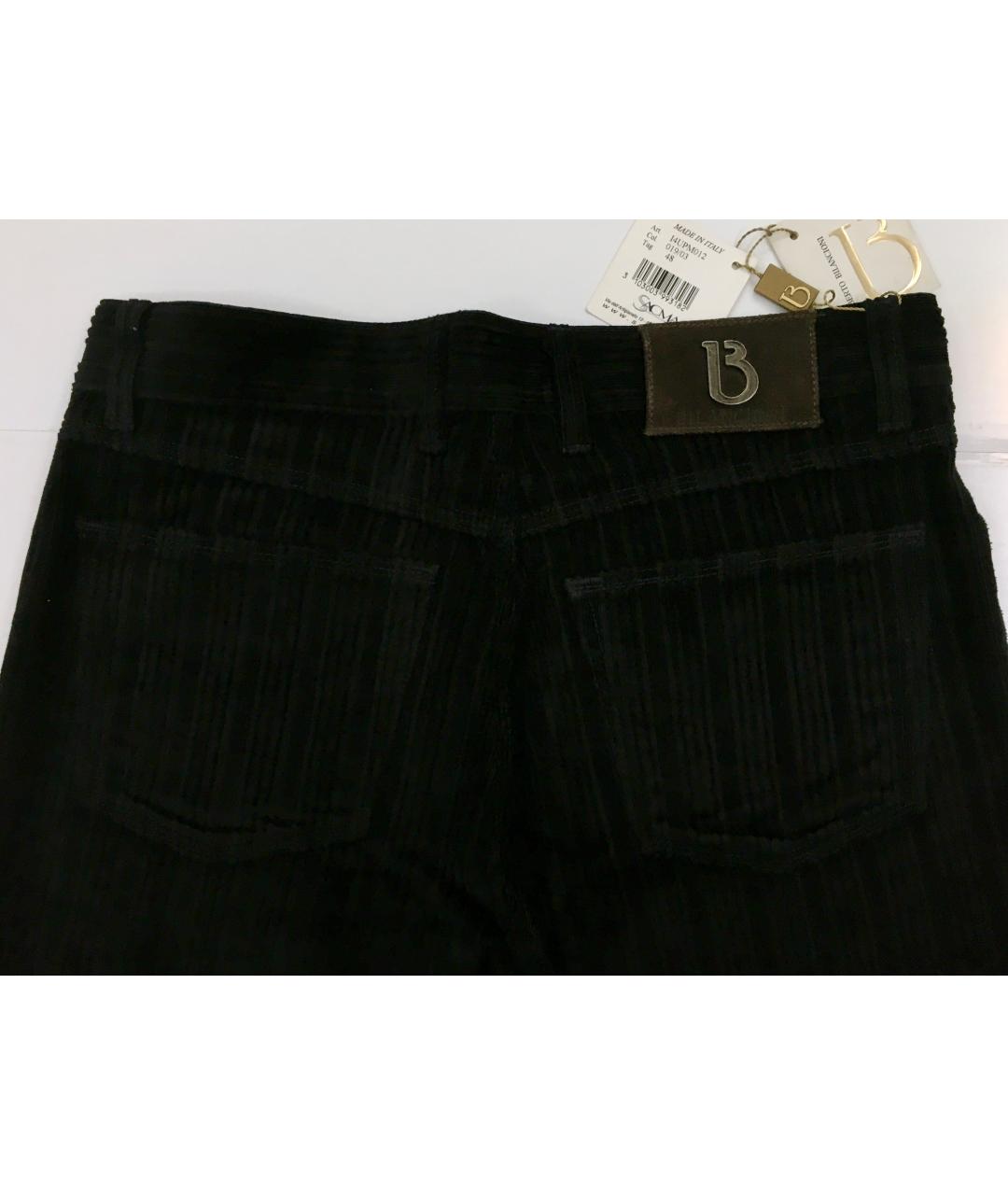 BILANCIONI Черные хлопковые прямые джинсы, фото 4