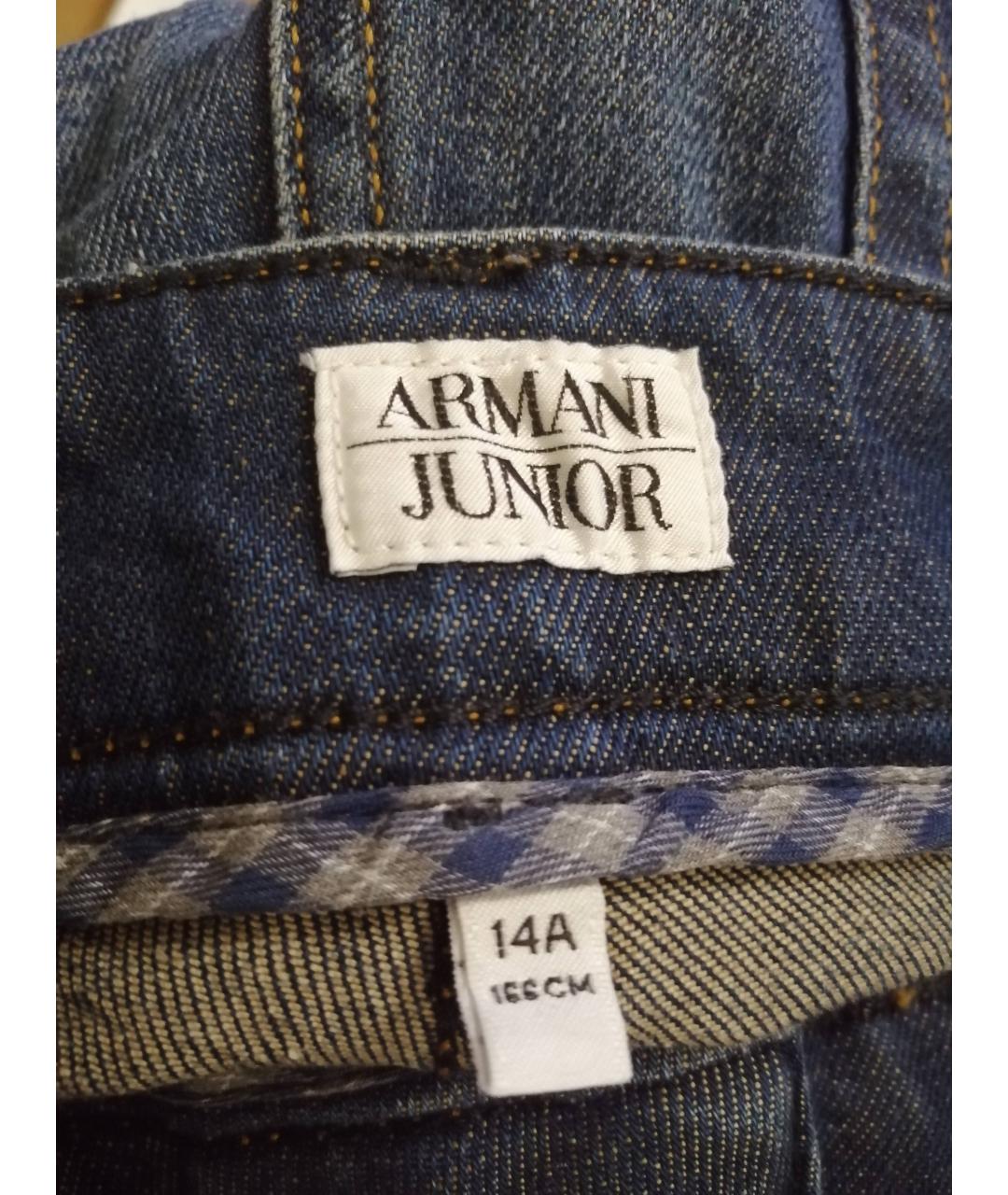 ARMANI JUNIOR Темно-синие хлопковые детские джинсы, фото 6