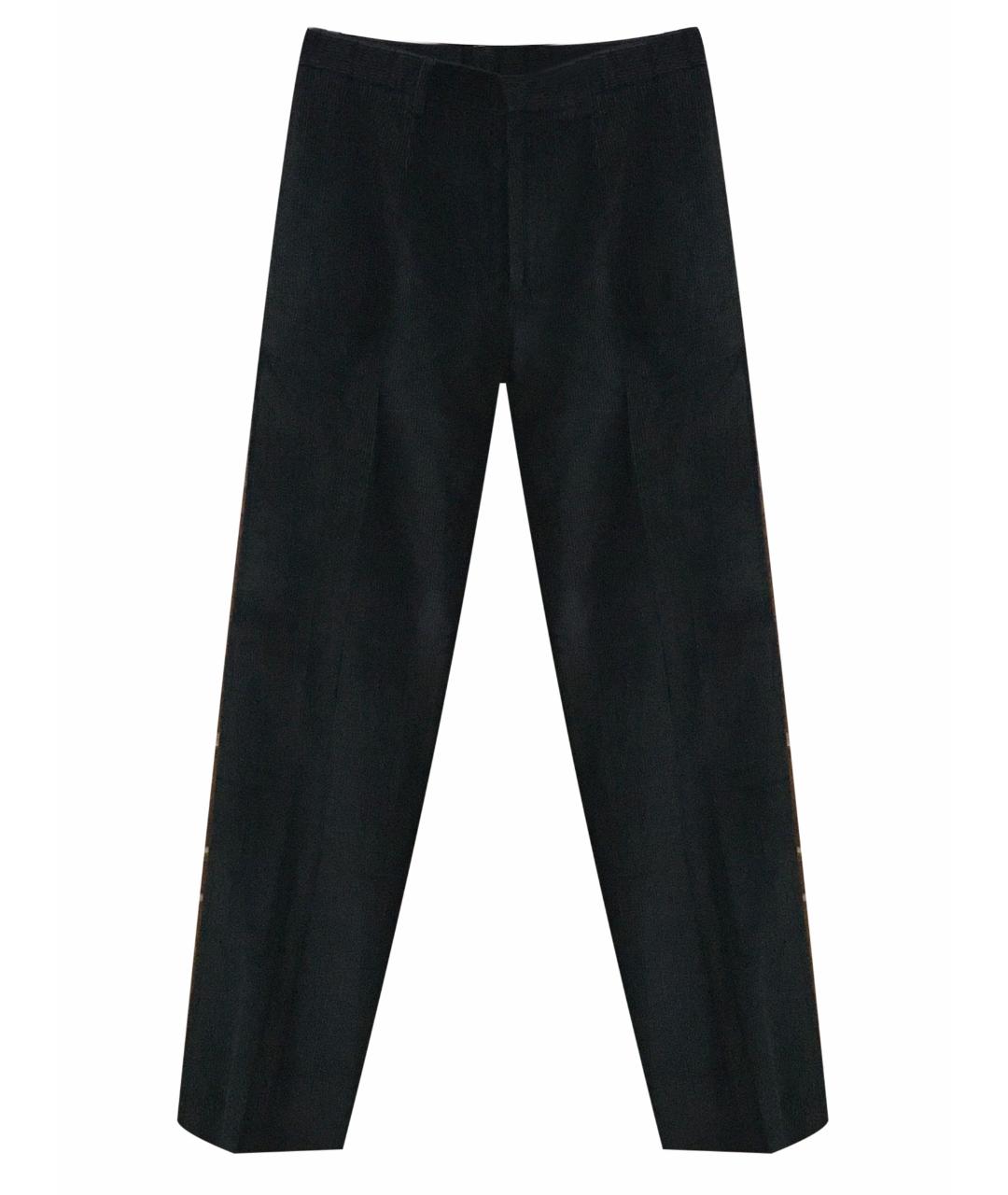 BILANCIONI Черные велюровые повседневные брюки, фото 1