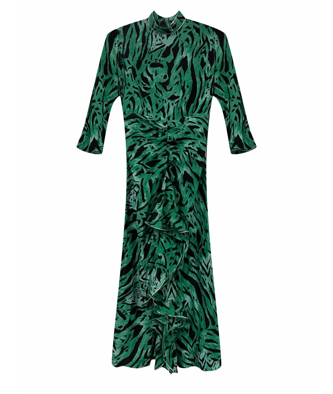 RIXO LONDON Зеленые шелковое вечернее платье, фото 1