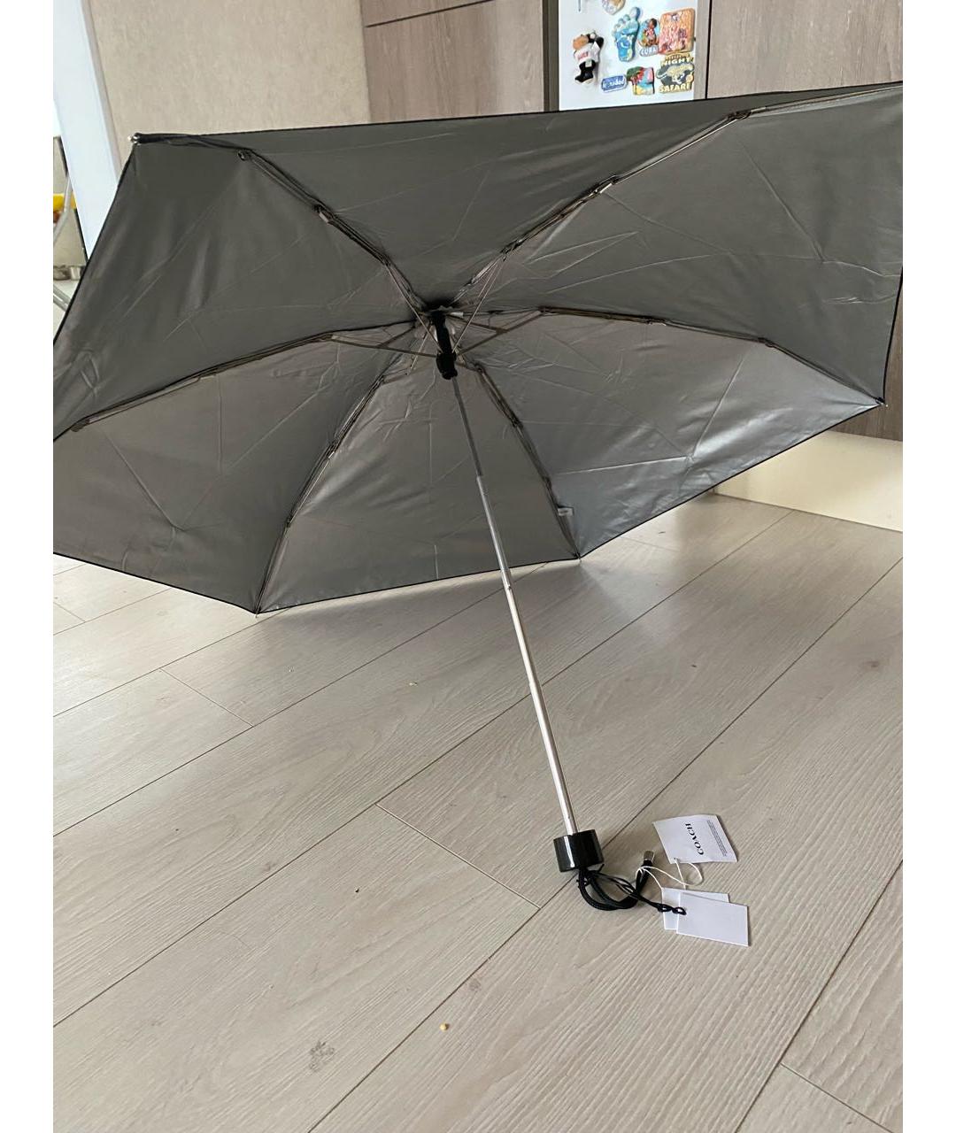 COACH Антрацитовый зонт, фото 3