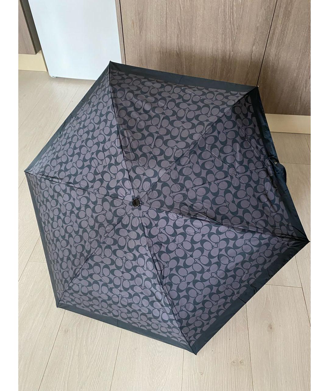 COACH Антрацитовый зонт, фото 5