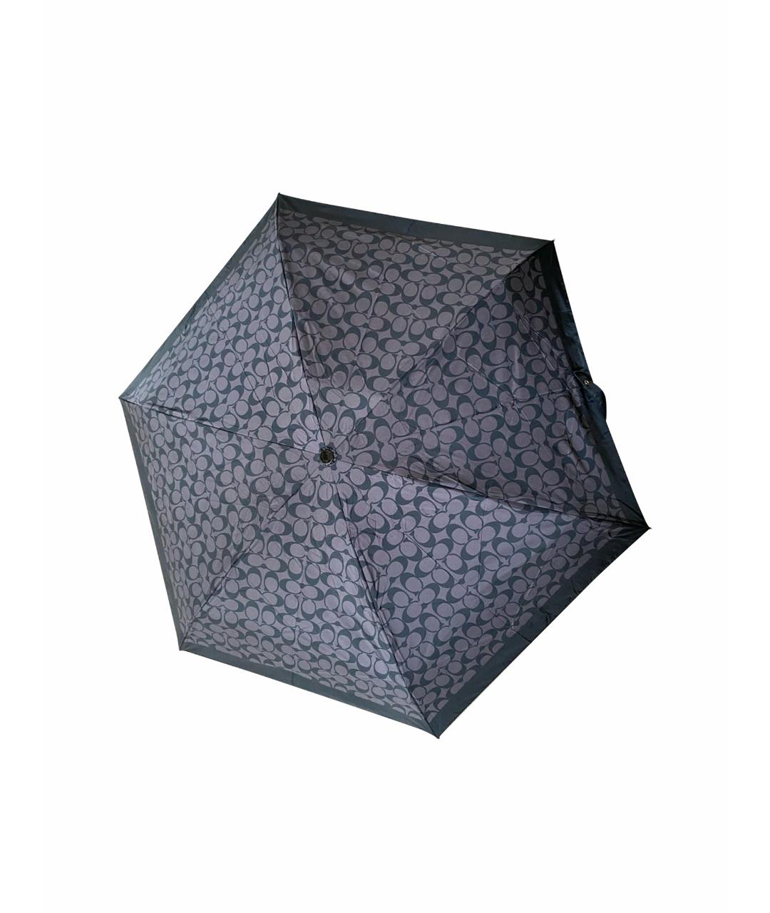 COACH Антрацитовый зонт, фото 1