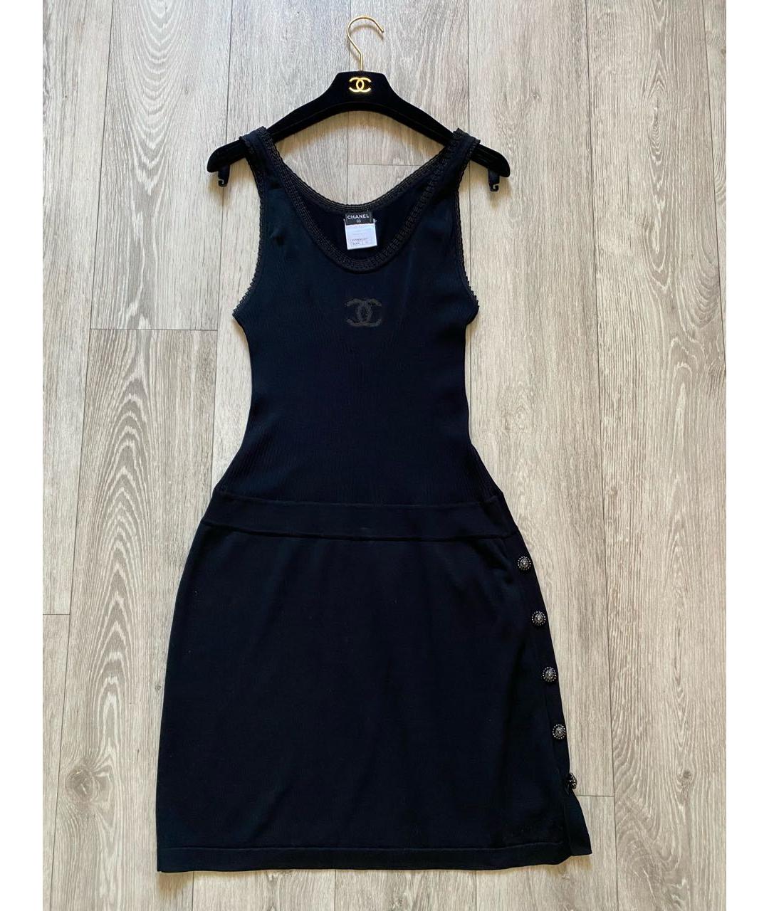 CHANEL PRE-OWNED Черное хлопковое платье, фото 7